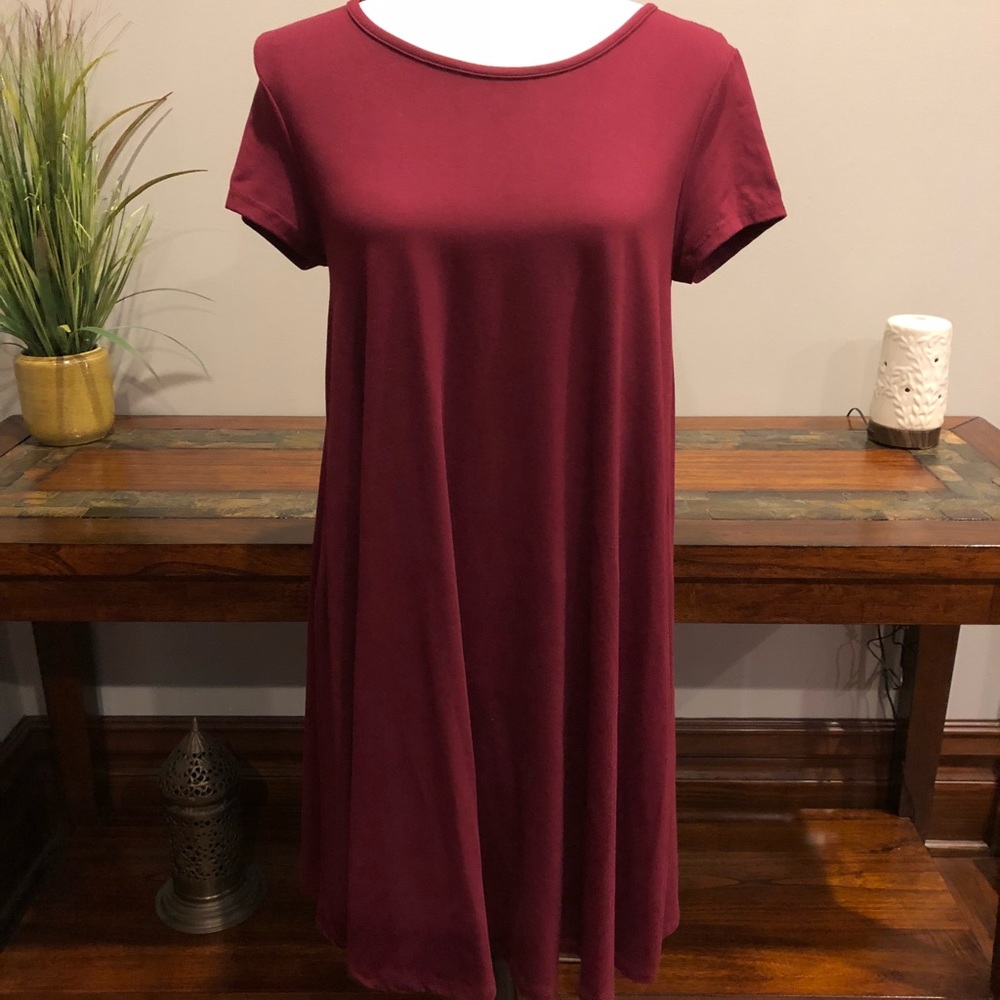 Burgundy Derek Heart flowy dress